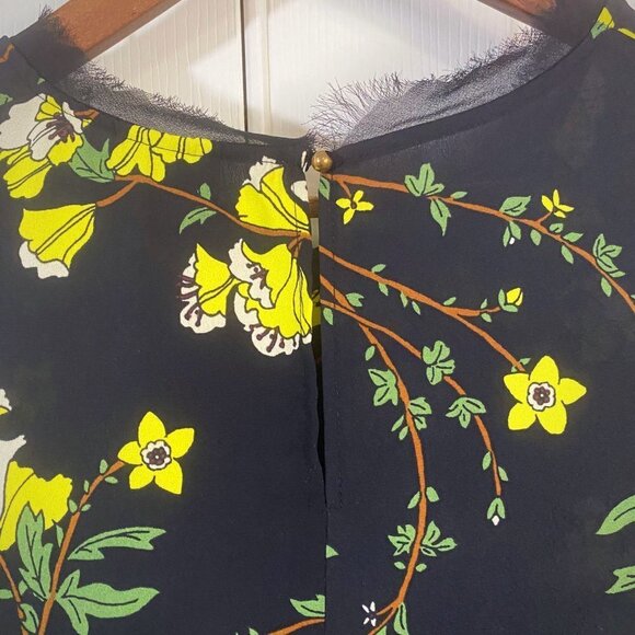 Who What Wear - Black Sheer Blouse with Yellow Flowers - Picture 8 of 10